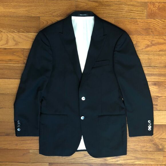 Leopold Comfort Black Super 150’s Wool Blazer Men’s 36R Great Condition